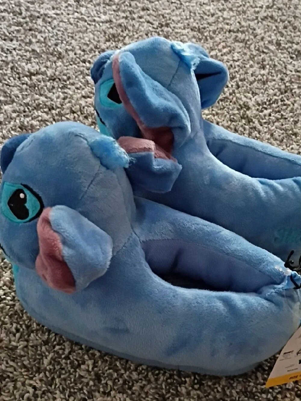 Disney Blue Stitch Plush Kids Slippers